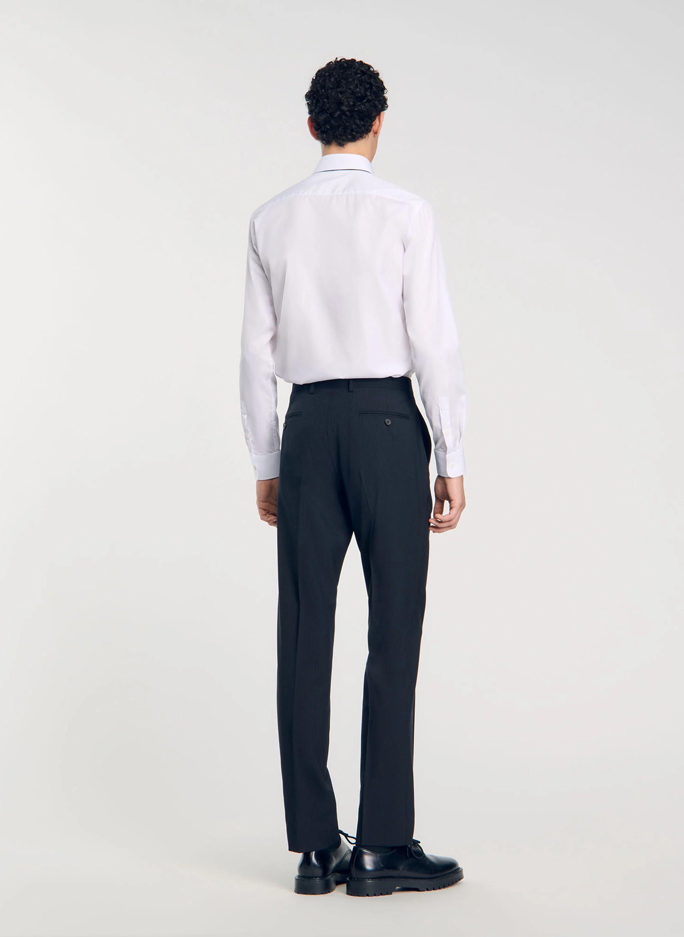 Pantalon de costume en laine | Noir