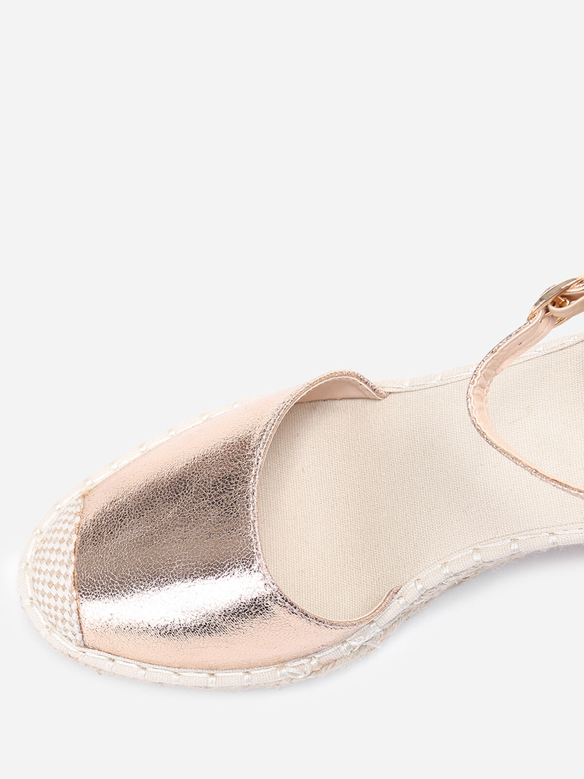 Espadrilles compensées irisées- Doré rose