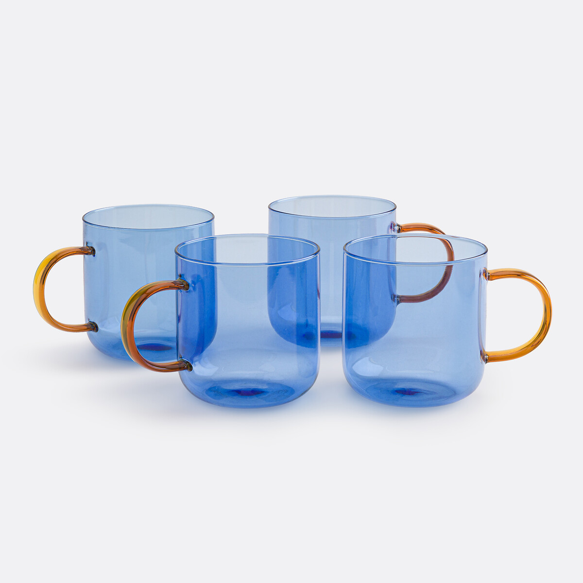LA REDOUTE INTERIEURS<br>Conjunto de 4 canecas de vidro com alças coloridas, Oryn