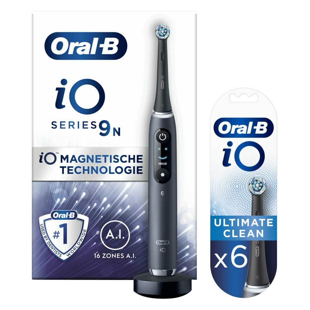 Oral-B iO9 Black + Opzetborstels 6 stuks Pakket