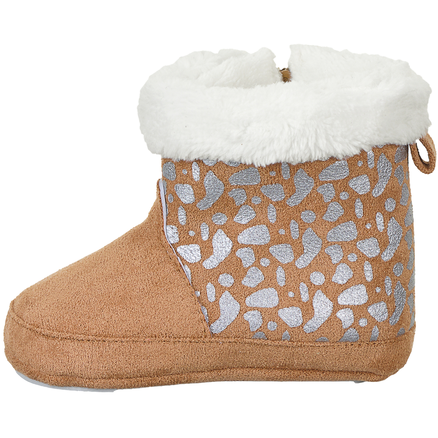 Sterntaler Babystiefel Silberprint braun melange