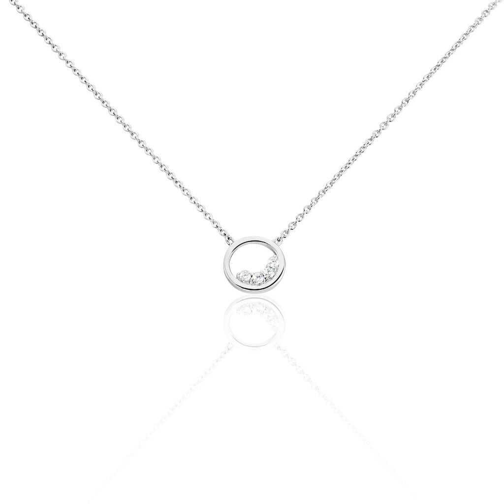 Collier Argent Blanc Vivence Oxydes De Zirconium