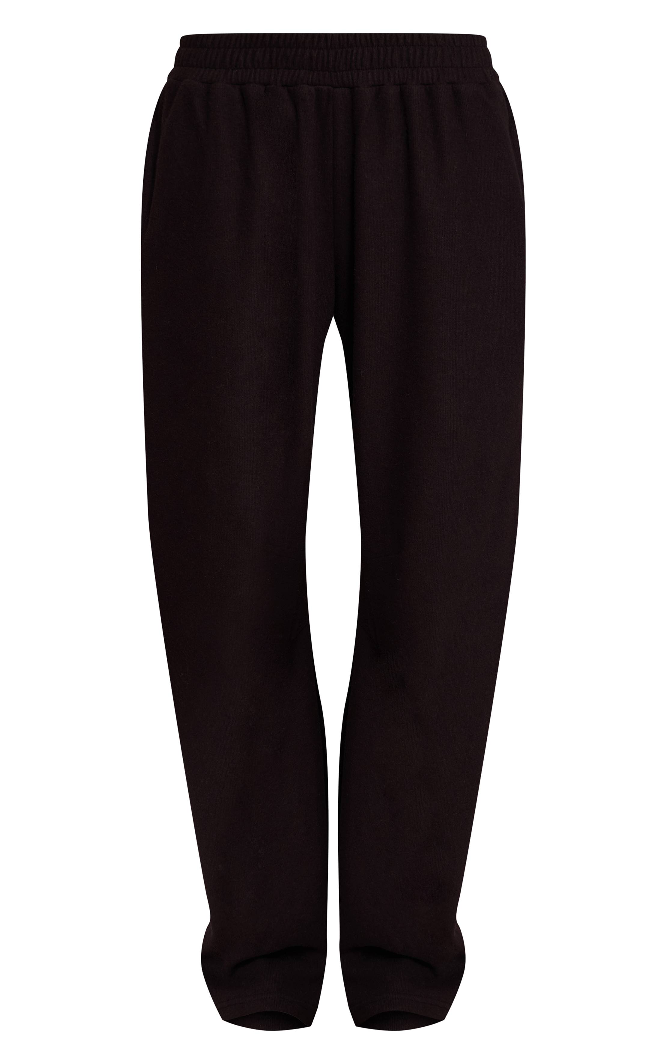 Noir Pantalon Droit À Pinces En Côtes Brossées