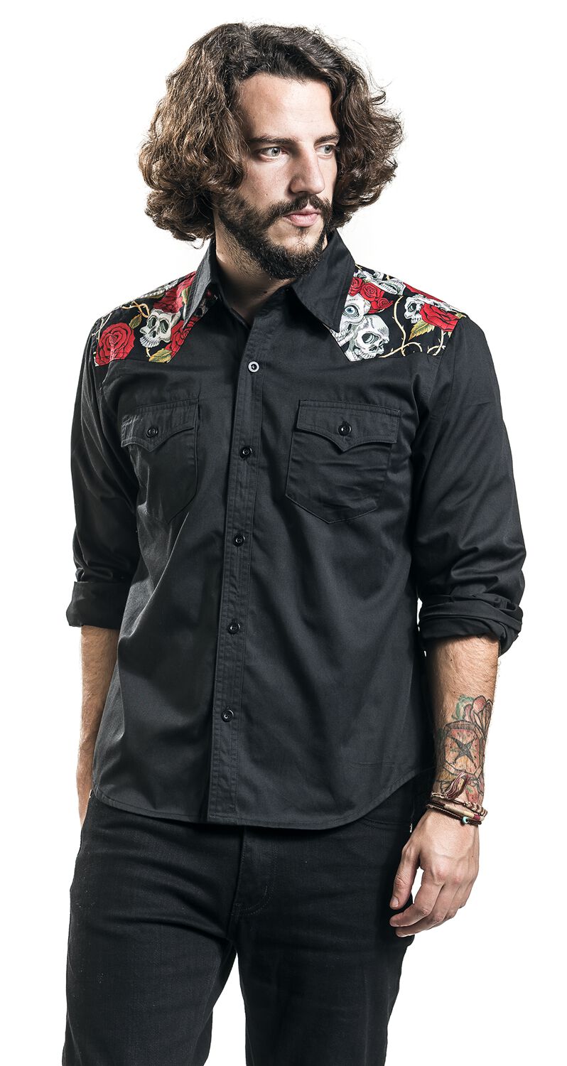 Skull Rose | Banned Chemise manches longues