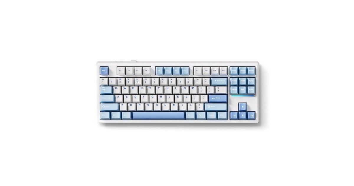 MCHOSEK87 Blue Icy Creamsicle Mechanical, toetsenbord  (Wit/blauw, US lay-out, Kailh Box Icy Creamsicle, 80%, RGB, Hot swap, Double-Shot PBT, draadloos / Bluetooth / USB-C)