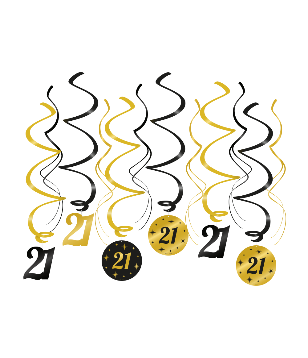 Hangdecoratie 21 Jaar 14cm 12st