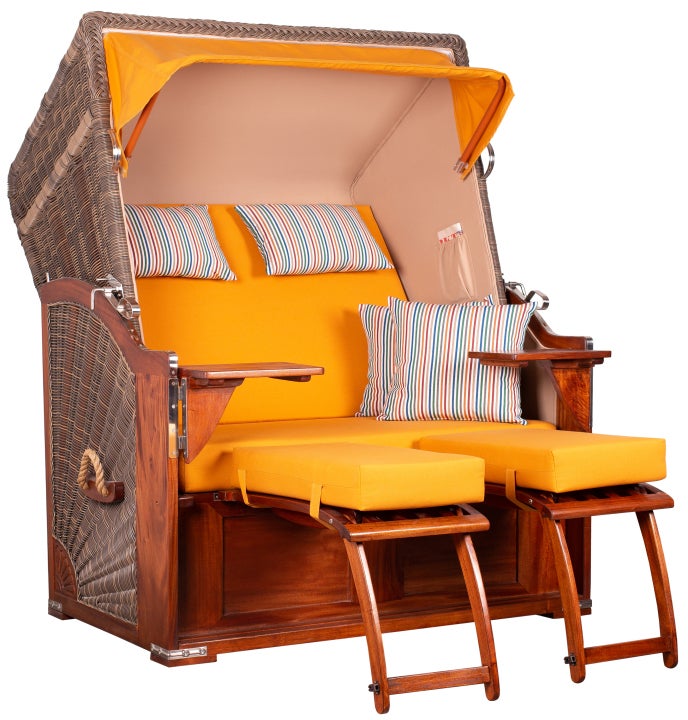 Strandstoel Nordstrand mahonie PE grijs design 586