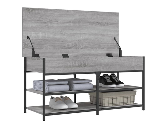 VIDAXL - Banc à chaussures sonoma gris 100x42,5x50 cm bois d'ingénier...