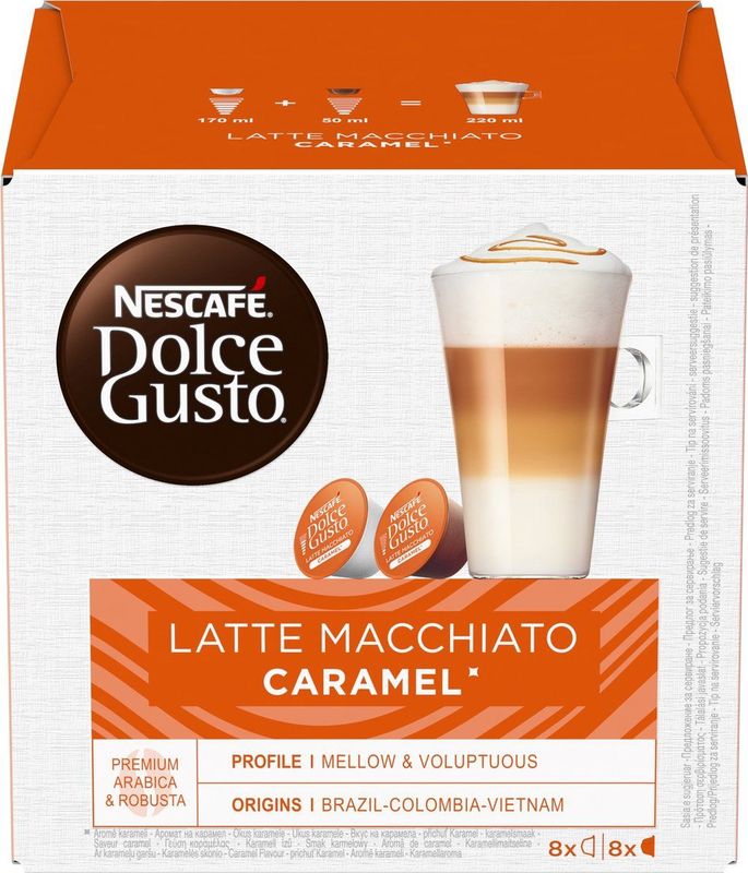 Nescafé - Dolce Gusto Capsules - Caramel Macchiato - 48 Stuks (3 x 16 Capsules)