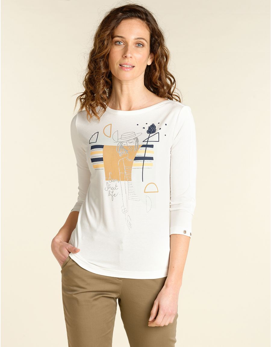 T-shirt blanc imprimé