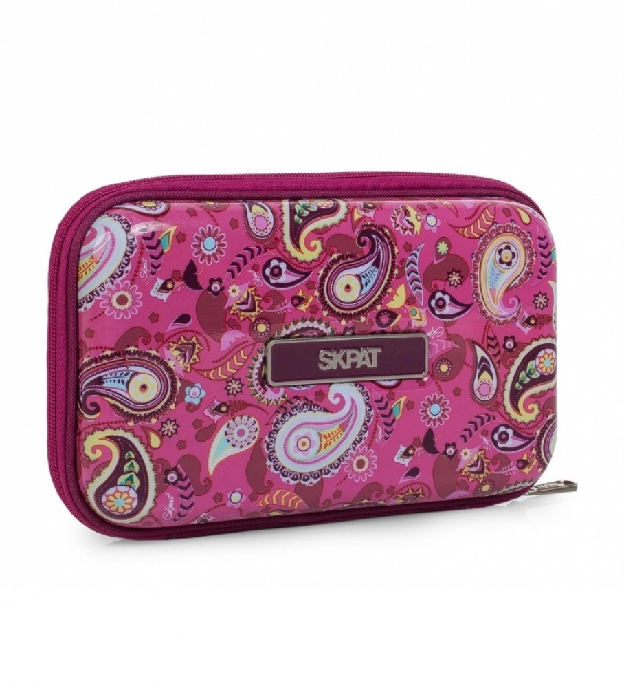 Estojo rígido grande infantil Skpat, feito de policarbonato estampado, modelo 130312, cor fúcsia - 23 x 13 x 5,5 cm -