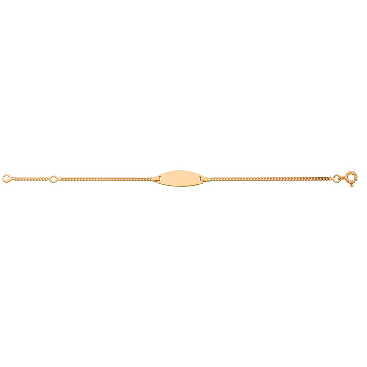 Gourmette bébé or jaune ovale