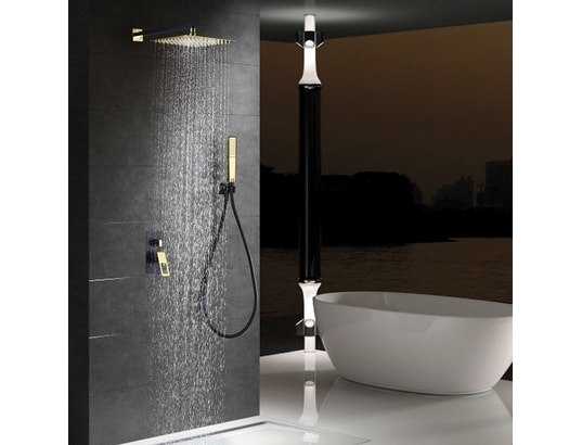 IMEX PRODUCTS - Barre et colonne de douche Colonne de douche encastrée imex suecia bdc032-6ngold noir m...