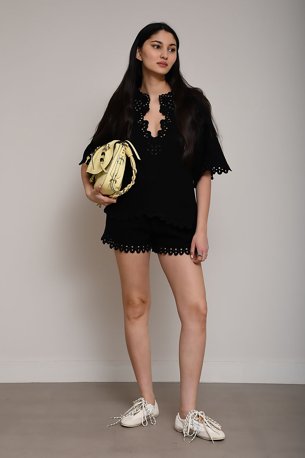 Shana openwork embroidered cotton short
