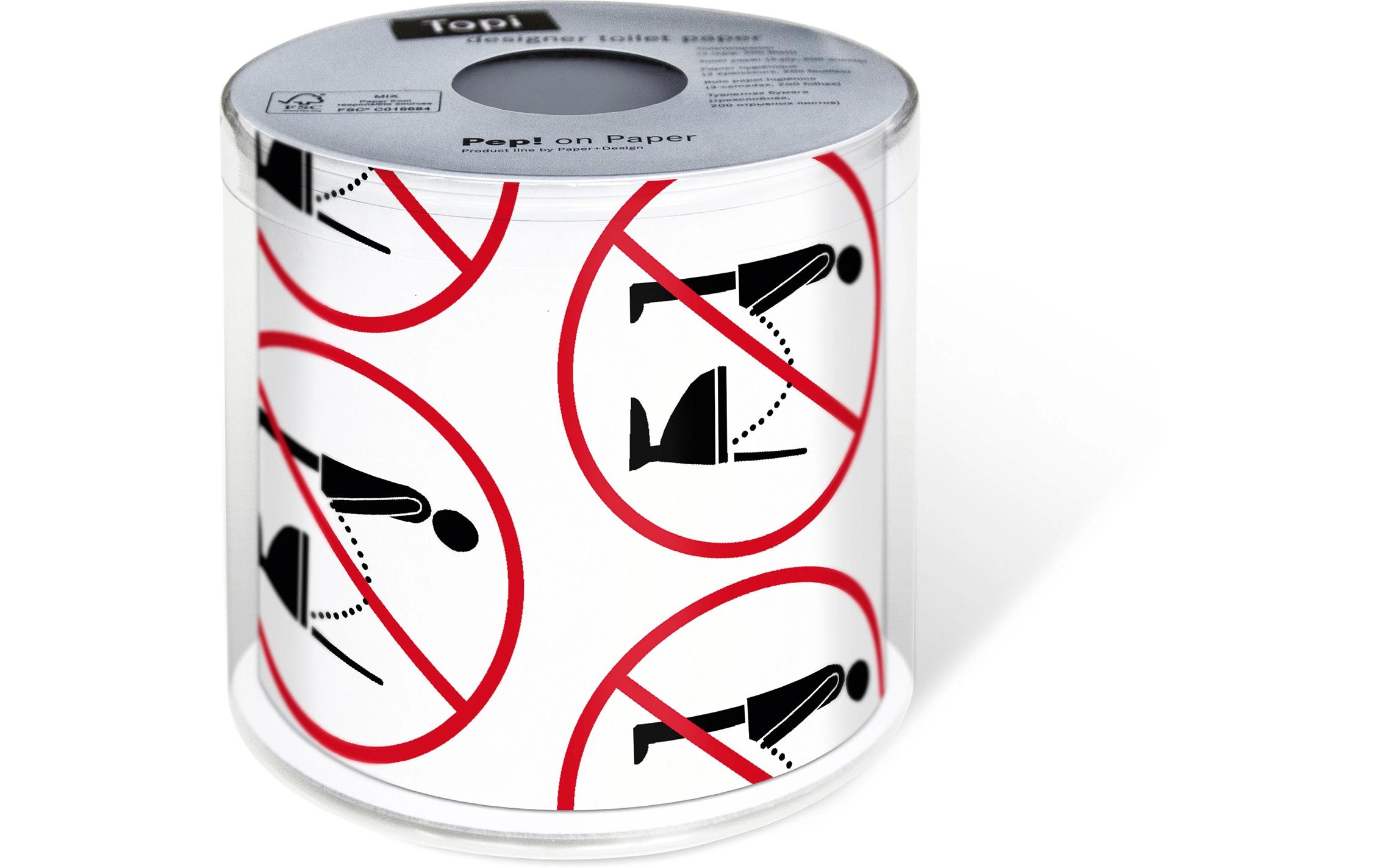 Toilettenpapier Stop it Rollen, 3-lagig, Rot/Schwarz/WeissWC Papier mit Motiv