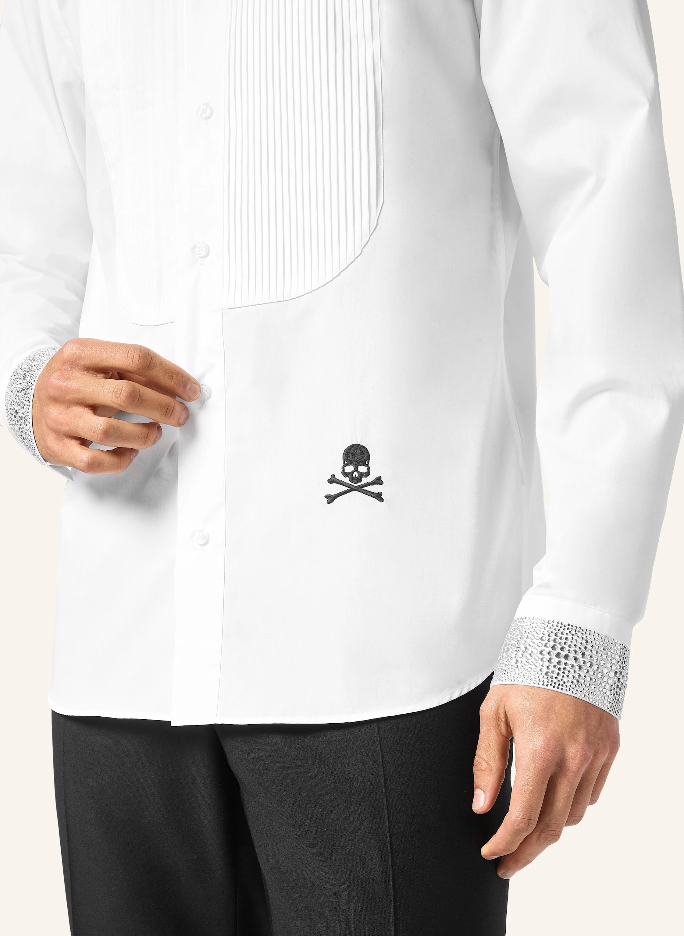 PHILIPP PLEIN Smoking-Hemd mit Steinenbesatz