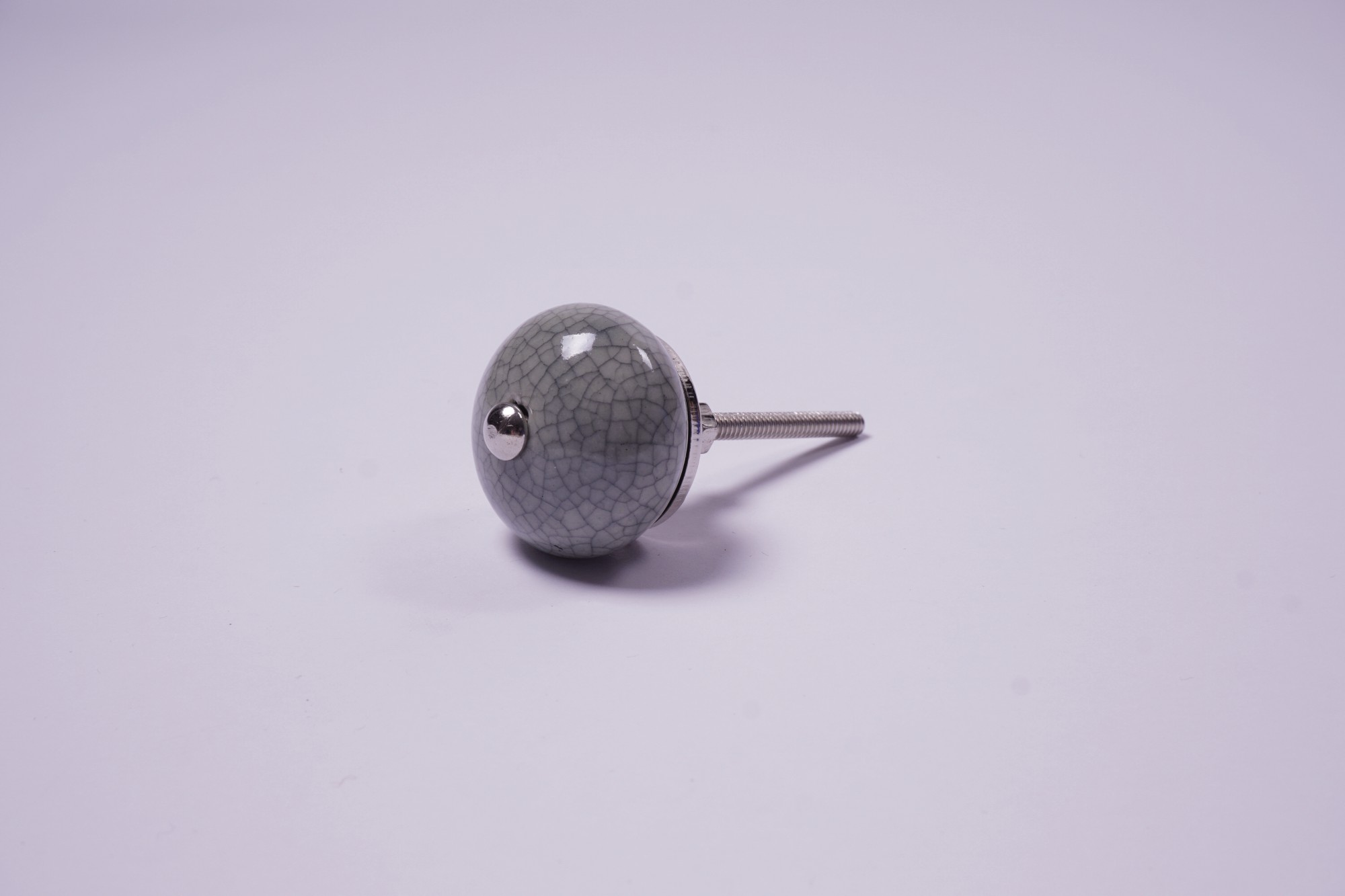 Keramik Möbelknopf rund, handglasiert, grau, Ø 3,5 cm günstig bestellen