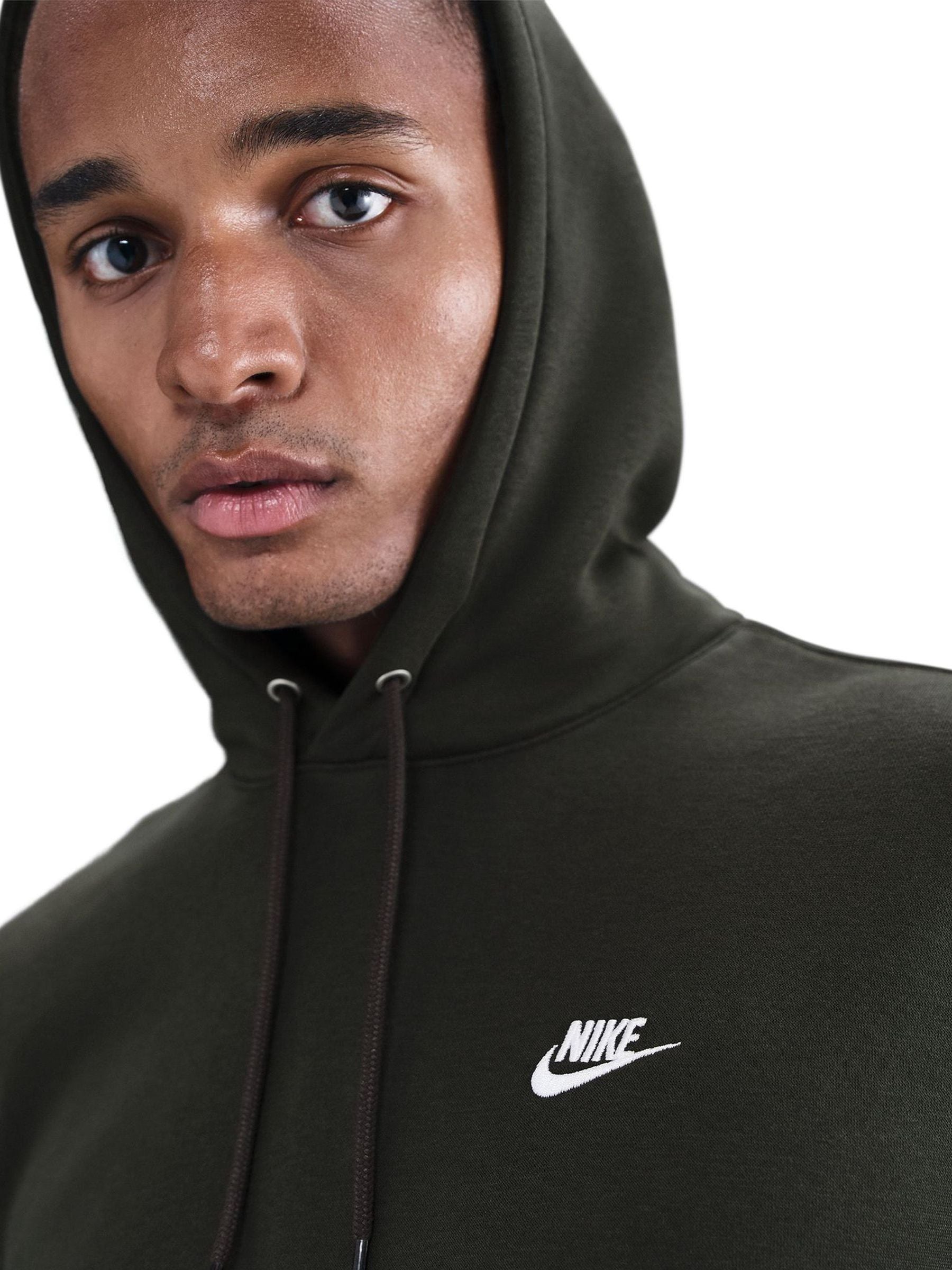 Donkerbruin - Nike Club pullover-hoody