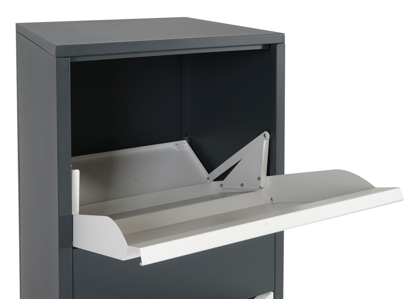 Paketkasten MCW-G80, Paketbox Standbriefkasten Paketbriefkasten Größe XL ~ verzinkt anthrazit-weiß