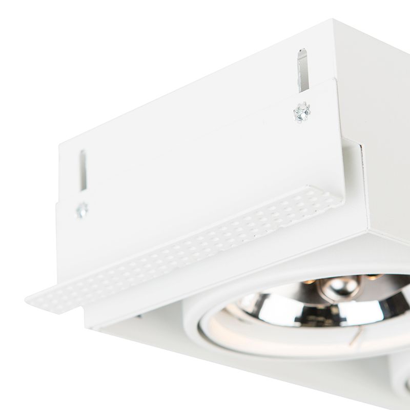 Set van 6 Inbouwspot wit draai- en kantelbaar AR111 Trimless 2-lichts - Oneon