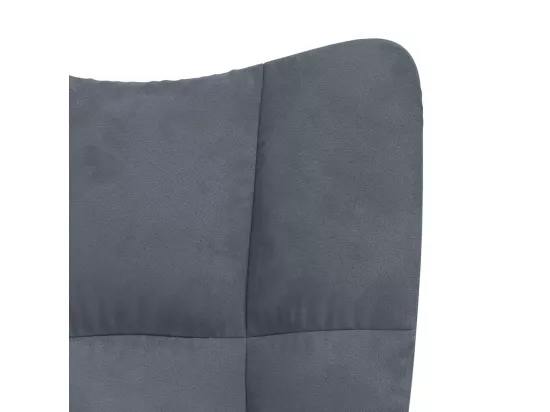Chaise de relaxation avec tabouret Gris foncé Velours