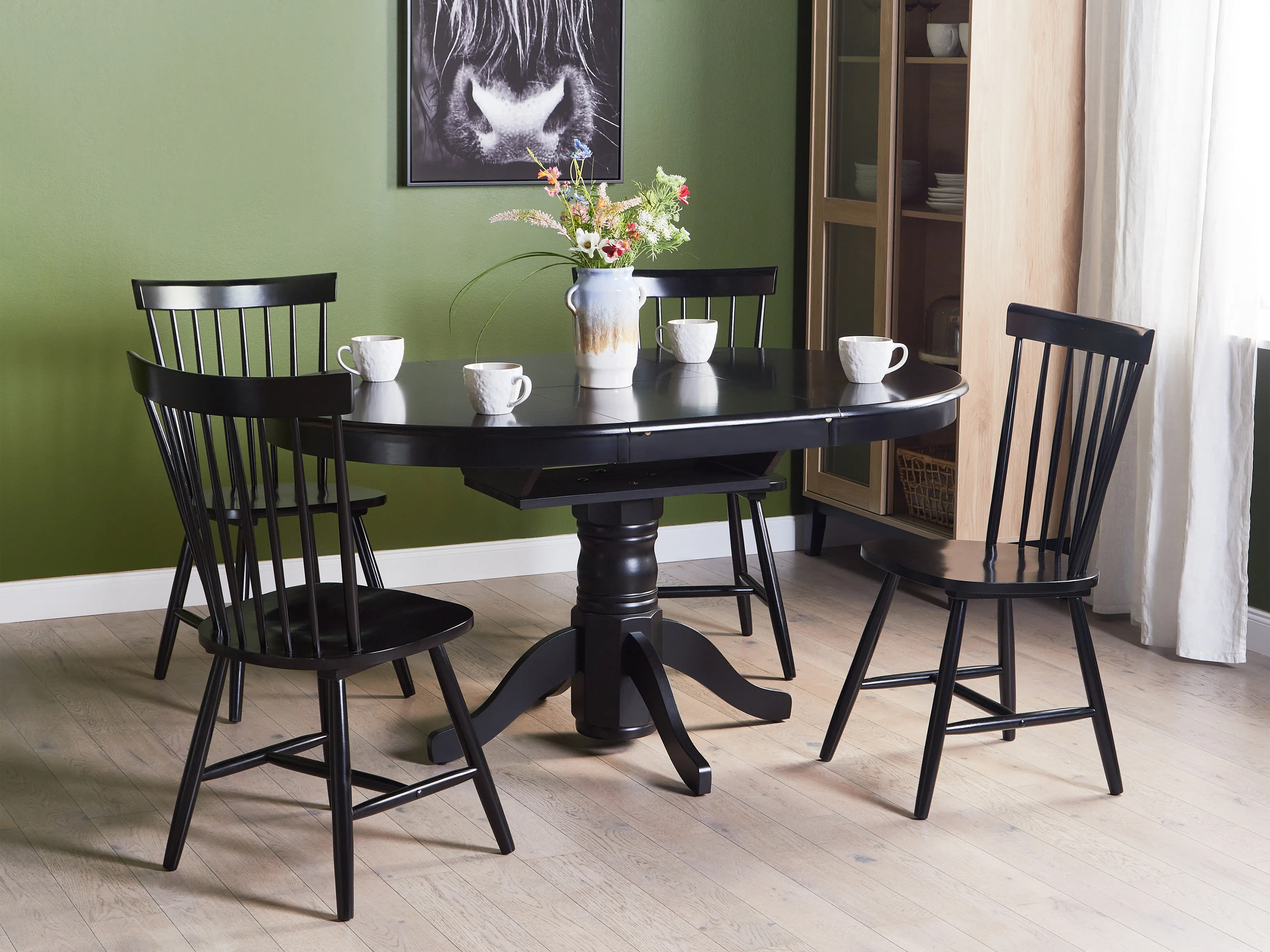 Eettafel uitschuifbaar AKRON Zwart 106 cm 106/150 cm