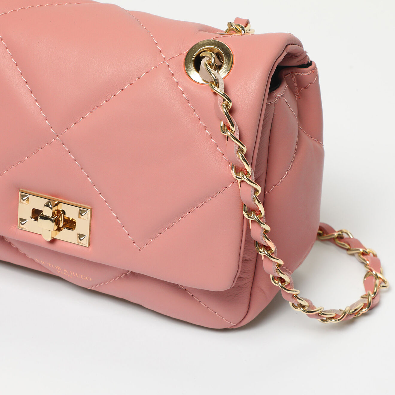 Victor & Hugo Sac bandoulière en Cuir Giulia rose - 21x16x7 cm