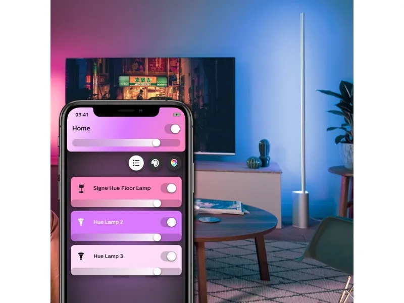 Philips Hue White and Color Ambiance Signe - Gulvlampe - LED - 32 W (tilsvarende 175 W) - 16 millioner farver - 2000-6500 K - aluminium