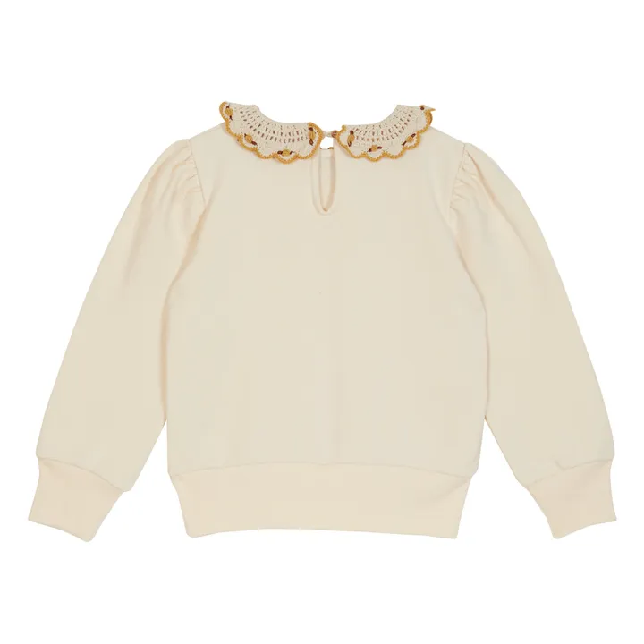 Emile et Ida Sweat Col Crochet | Ecru