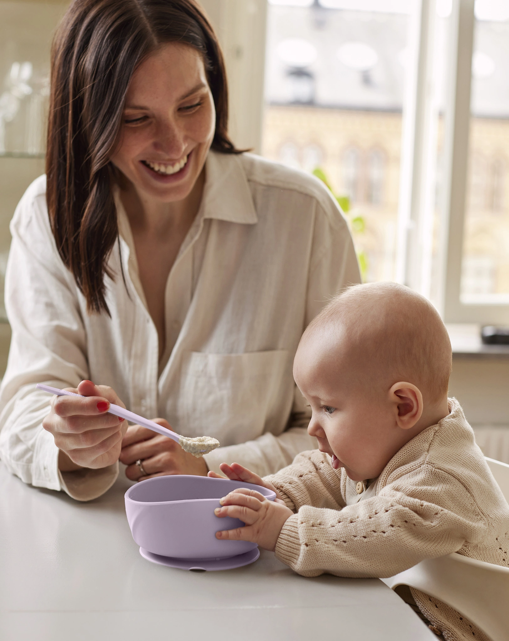 Silikon-Löffel EVERYDAY BABY - EAT & LEARN 2er Set in lila