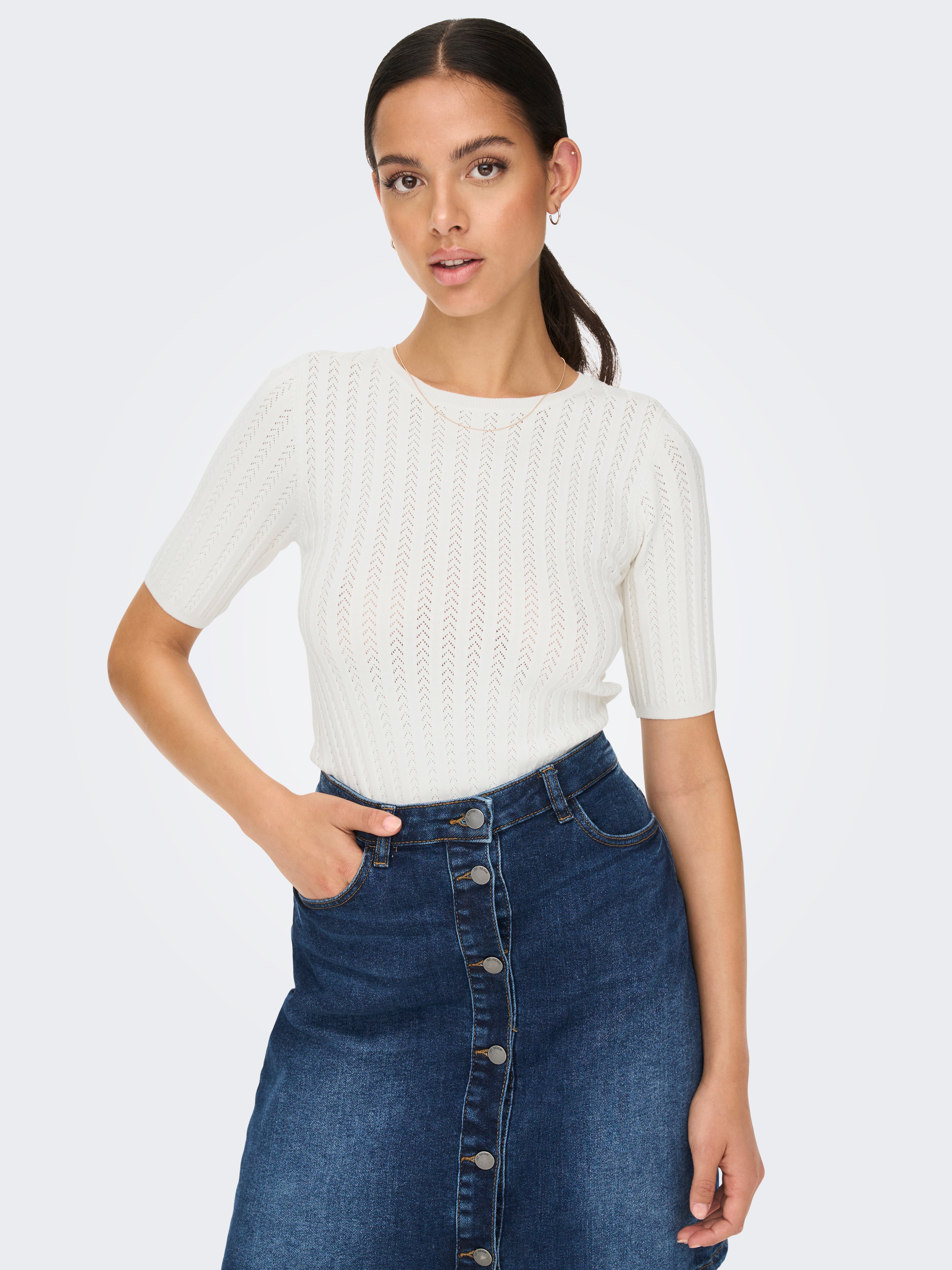 JDYANNAMARIA Strickpullover Cloud Dancer