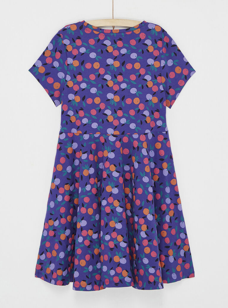 Robe imprimée sur fond bleu pour fille