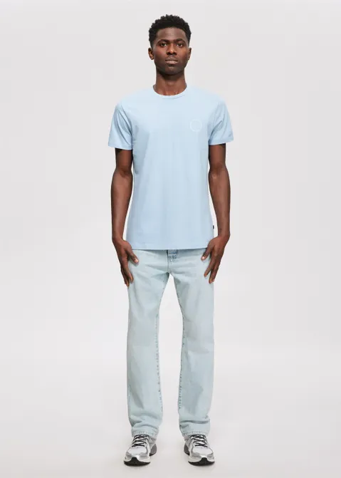T-shirt met print merk blauw (BLW.BA)