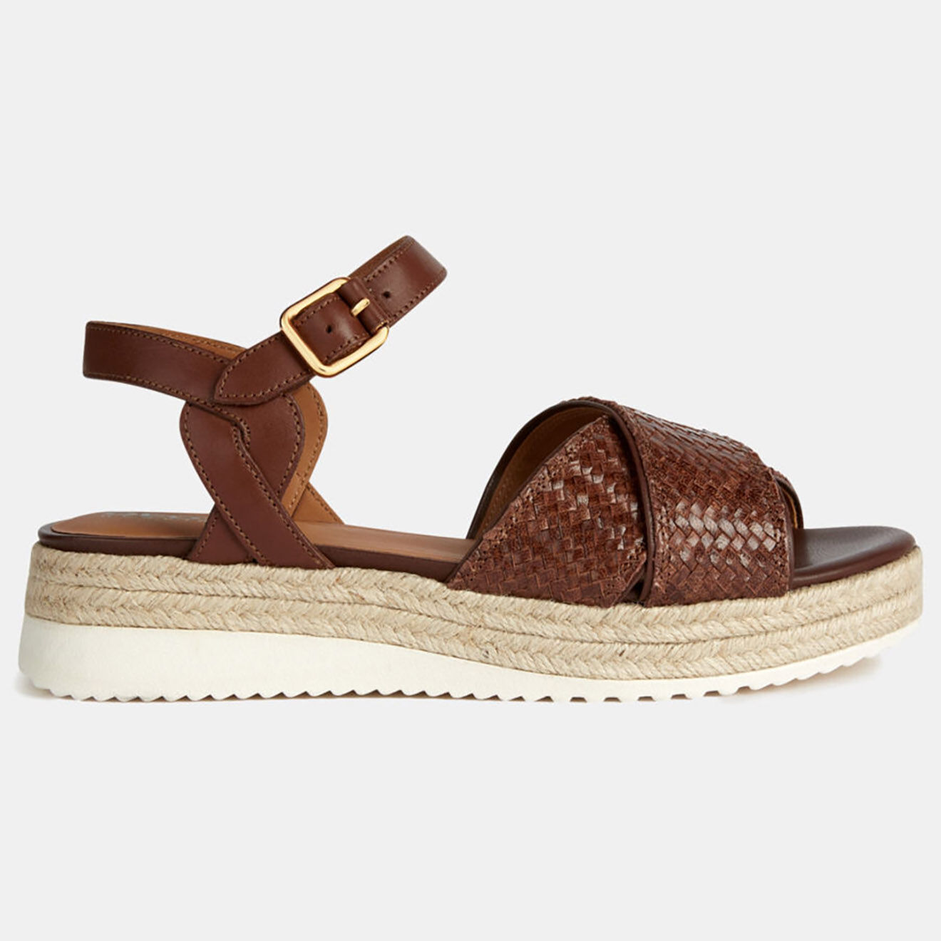Geox Sandales en Cuir Eolie marron - Talon 5.5 cm
