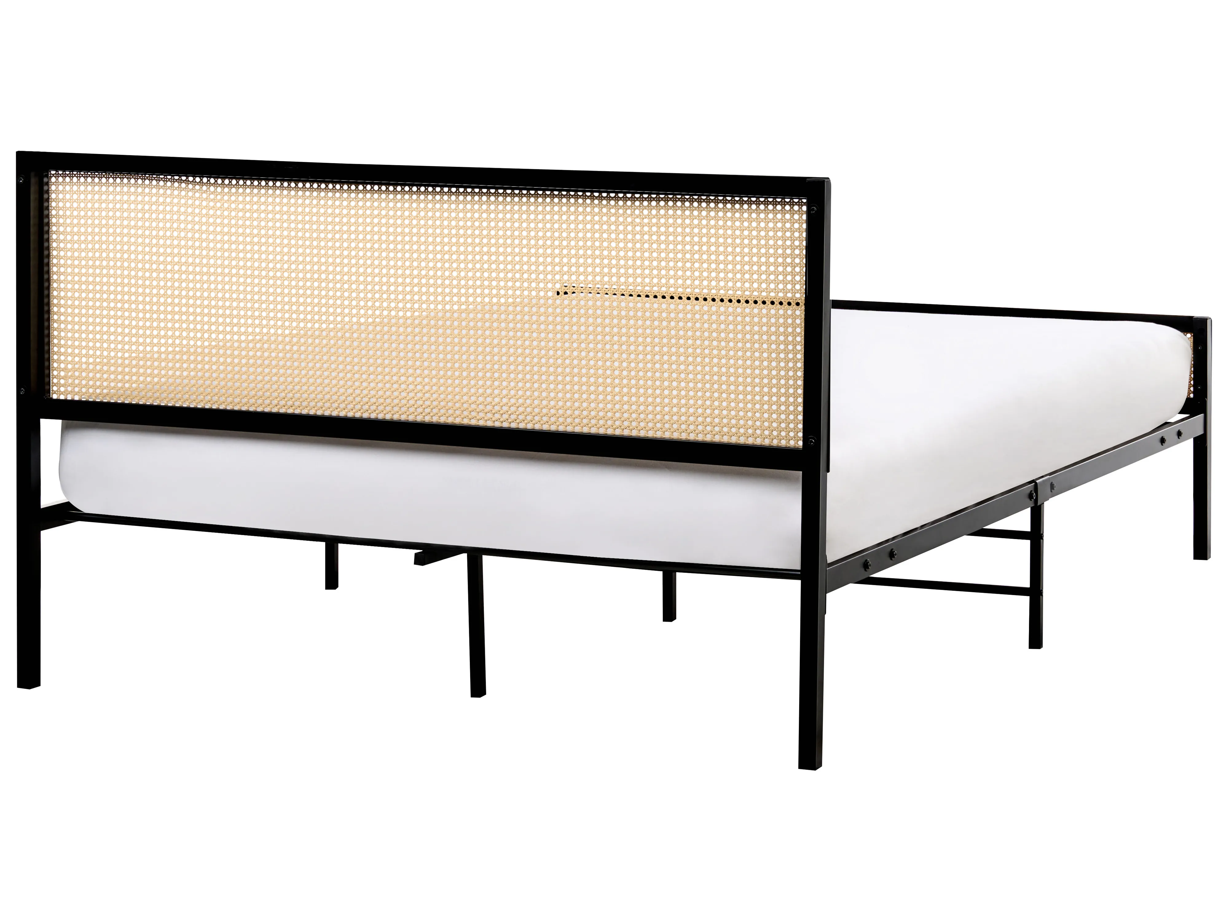 Bed PE rotan AVANTON 140 x 200 cm Zwart