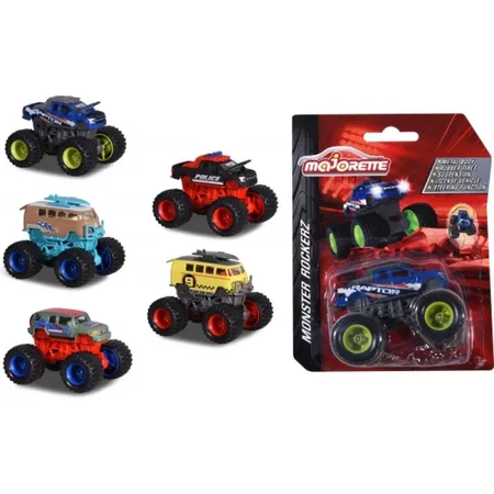 Majorette Die Cast Rockerz, Monster Trucks mit Freilauf & Federung, 1 Stück, 5-fach sortiert