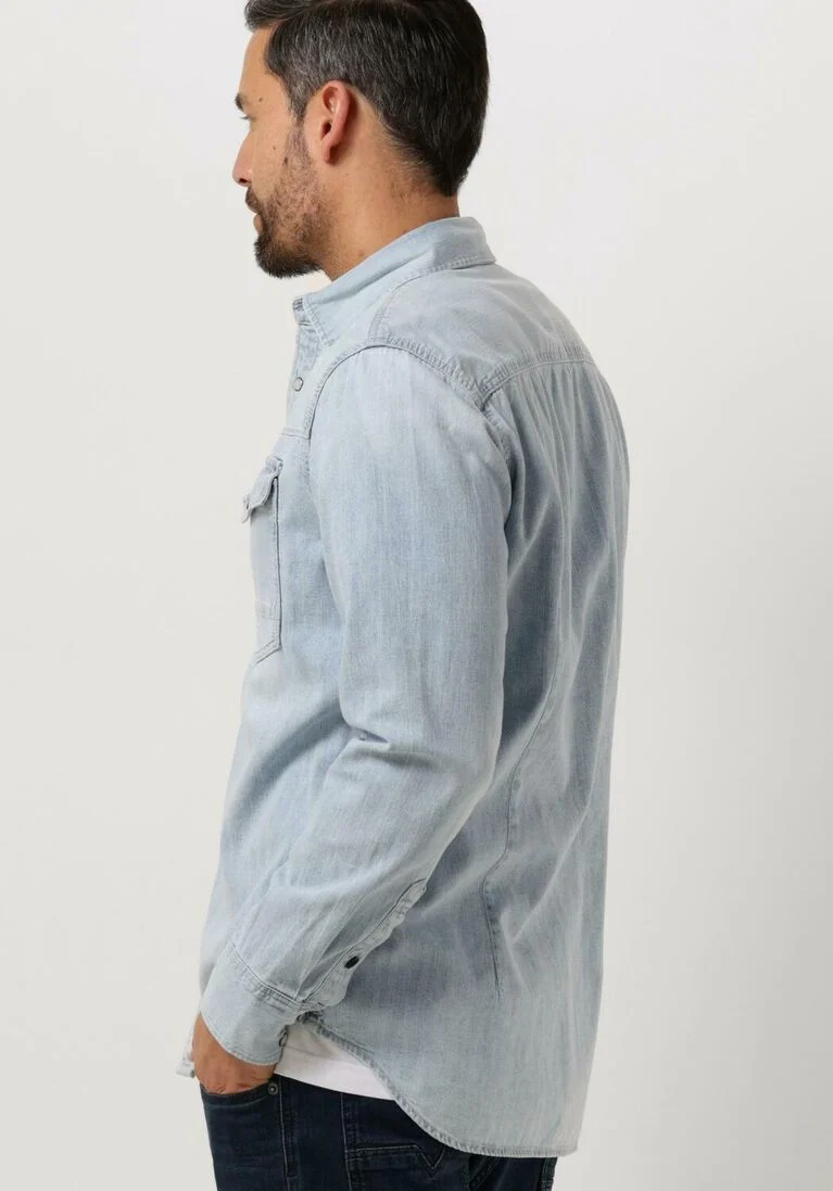 G-STAR RAW lichtblauwe g-star raw casual overhemd slim denim shirt