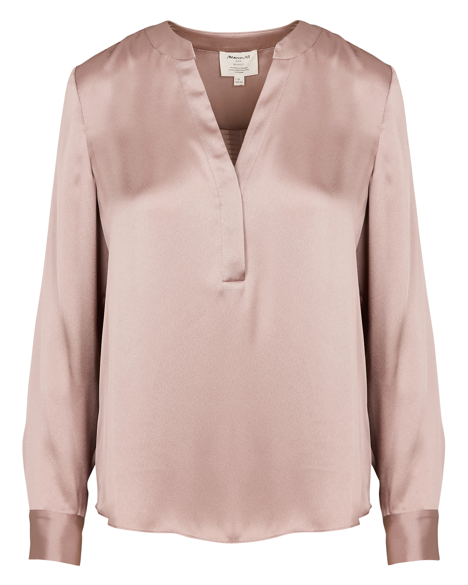 MARIE - Blouse à col tunisien | Rose