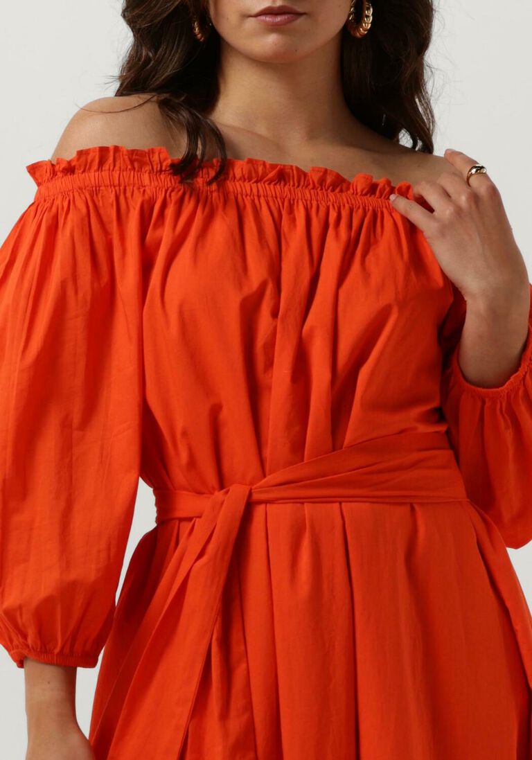 NOTRE-V oranje notre-v maxi jurk nv-danya off shoulder dress