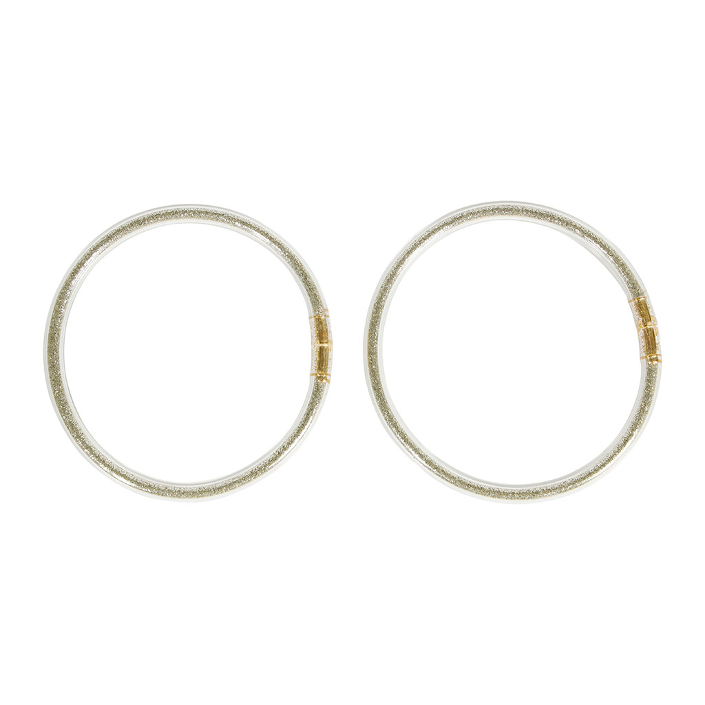 Lot de 2 bracelets enfant plastique dorés D 7.5cm
