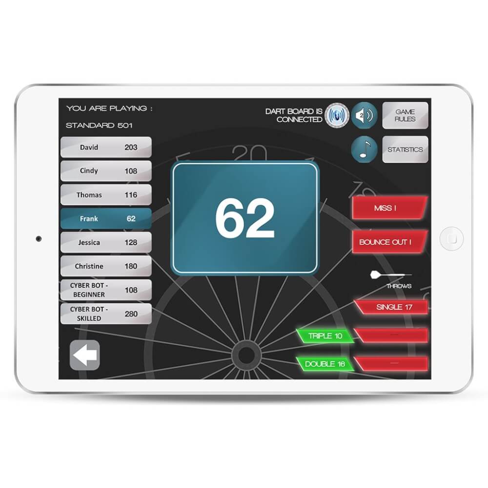 Carromco Smartness Elektronik Dartboard Arcadia 4.0, 2-Loch Abstand
