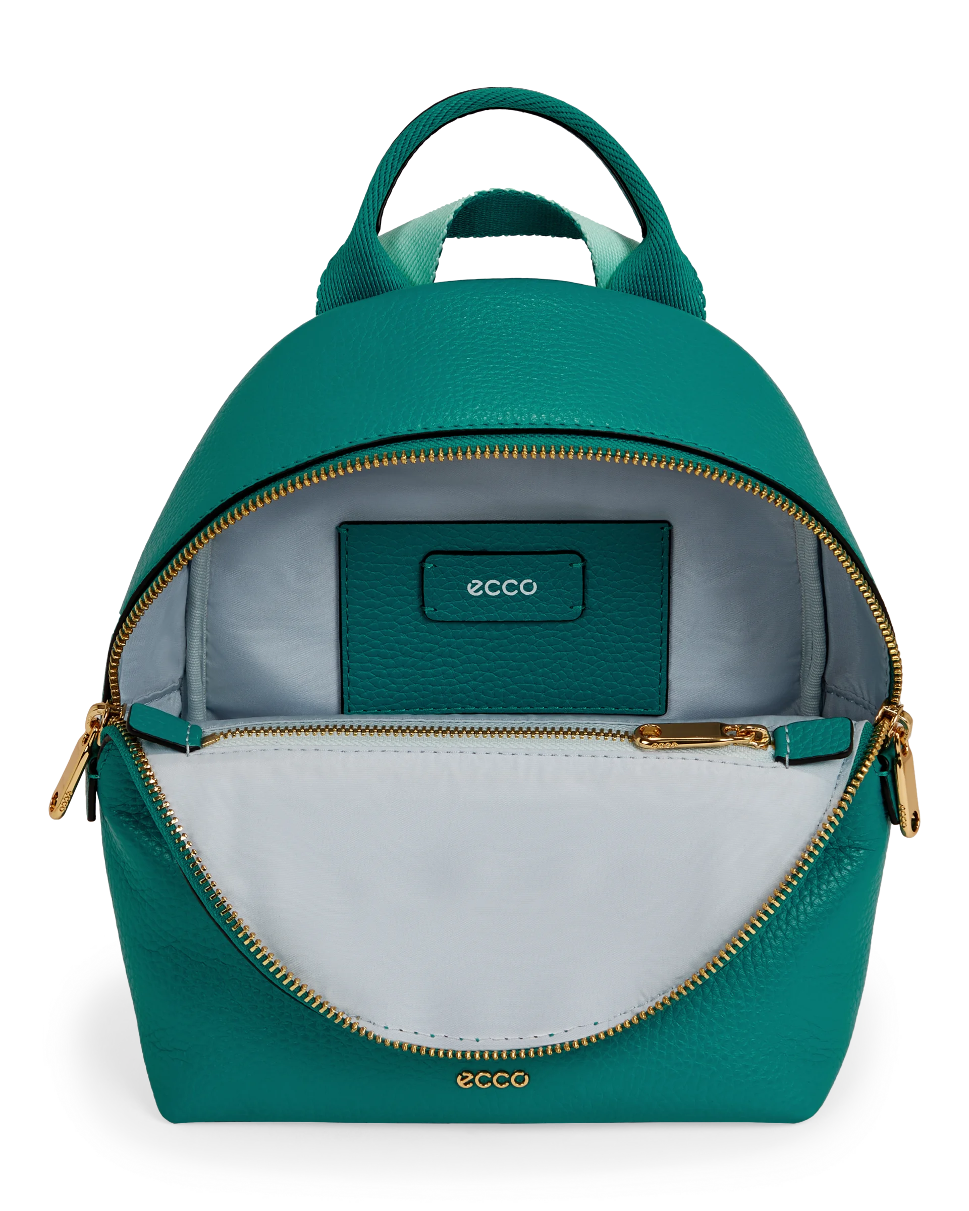 ECCO Round Pack Rucksack aus Leder Grün 23X20,5X10,5 cm