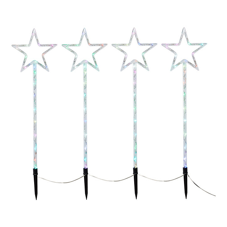 Etoiles lumineuses à planter intérieur/extérieur, lot de 4