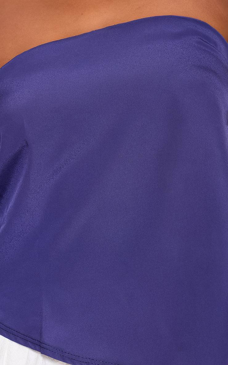 Bleu Marine Top Bandeau En Mousseline
