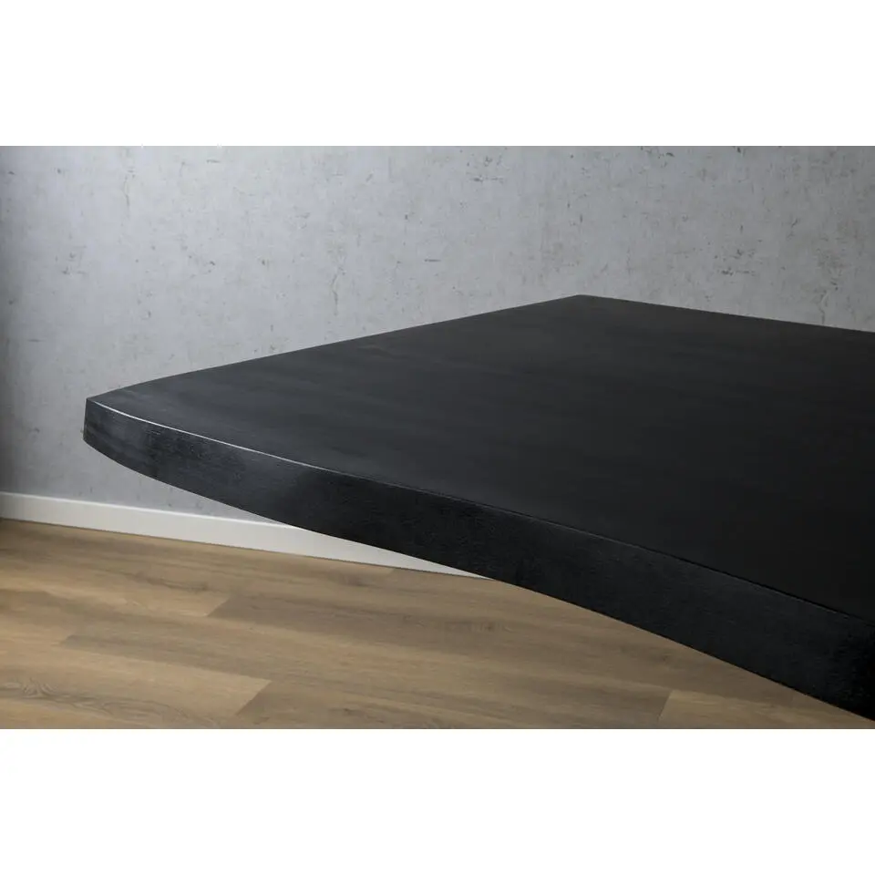 Livingfurn - Zwarte Eetkamertafel Kala - Mangohout - 220 cm