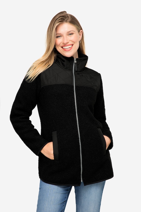 Teddyjacke, Stepp-Einsätze, Stehkragen, Zipper, OEKO-TEX
