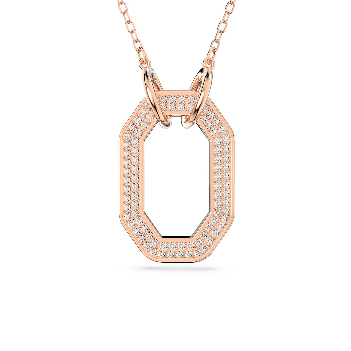 Collier Swarovski Dextera octogonal doré rose