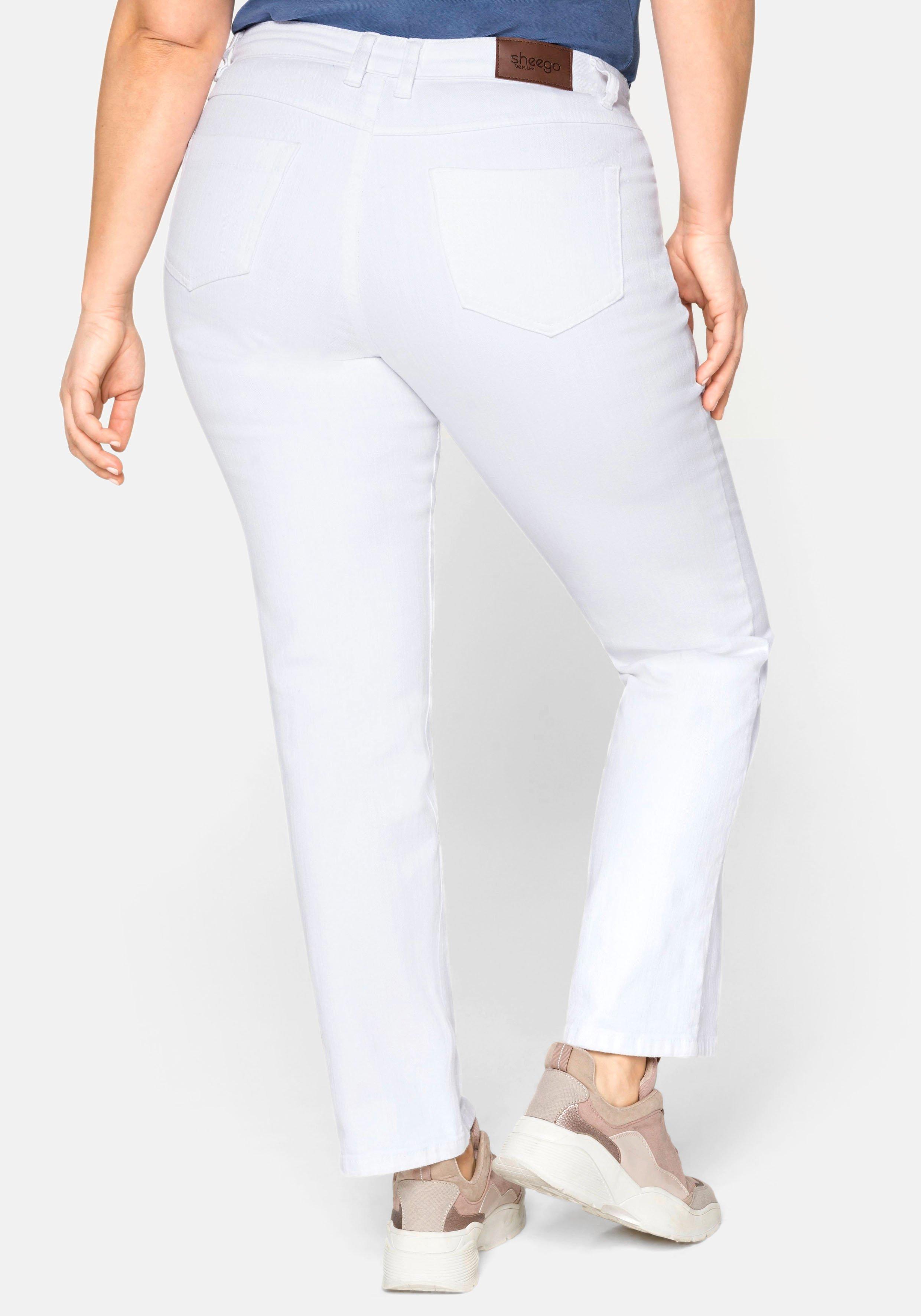 Gerade Jeans mit Used-Effekten