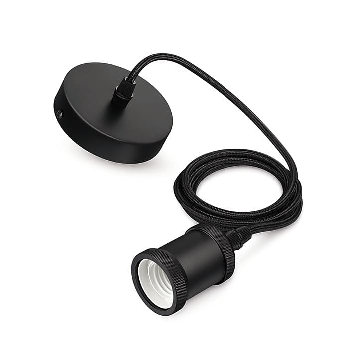 Cordon Philips Moderne E27 IP20 16,9 cm noir mat
