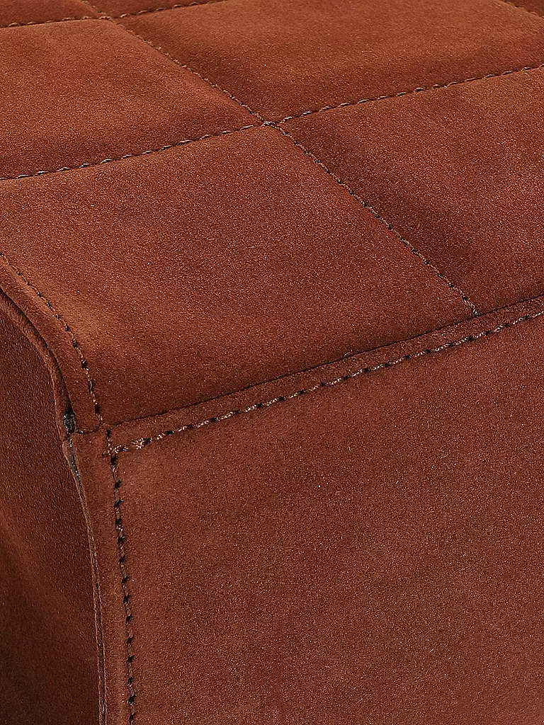 JULIA SKERGETH Ledertasche - Umhängetasche THE QUILTED BAG SOFT SUEDE braun